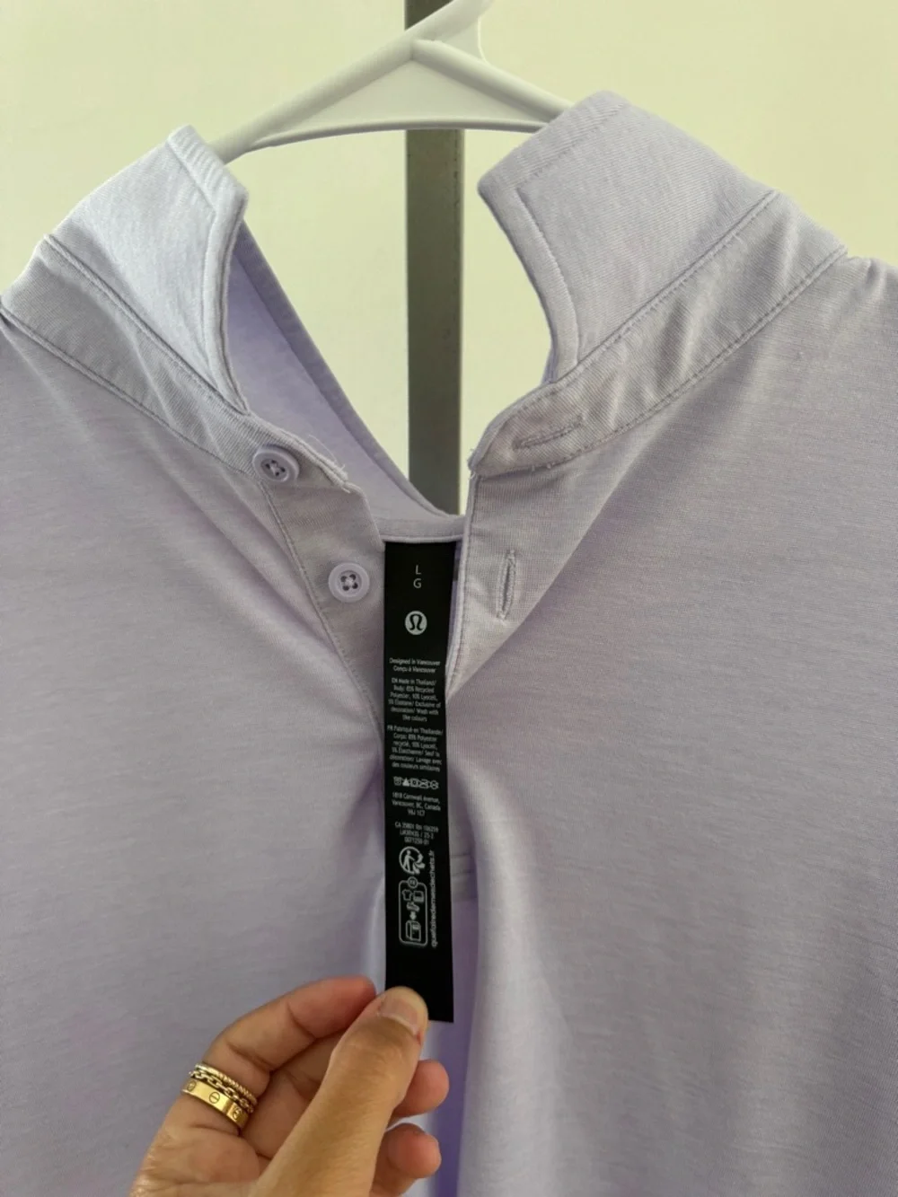 lululemon athletica Light Lavender Henley Top - Picture 2 of 3